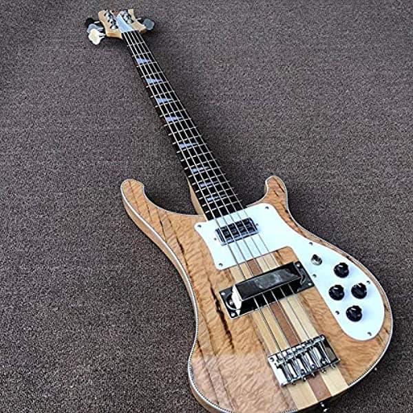 CJWSLYT Guitarra El bajo eléctrico de 5 cuerdas pasa a través del cuerpo en la parte delantera y trasera cuellos guitarra clásica ZDANFDD (color: bajo, tamaño: 43 pulgadas) 9748543