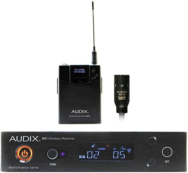 Audix AP61 L10 Combinación R61 True Diversidad receptor y transmisor B60 Bodypack con ADX10 Lavalier Micrófono