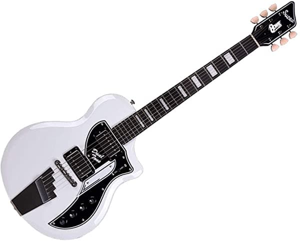Supro 1224DBHT - Guitarra eléctrica de doble tono con acabado de rosa/espejo, 1961
