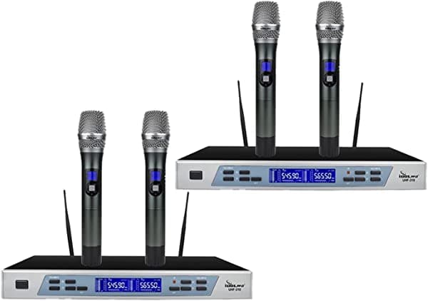 Bundle 2 Sets de IDOLpro UHF-310 profesional inteligente doble inalámbrico automático cancelación de ruido sistema de micrófono nuevo 2019
