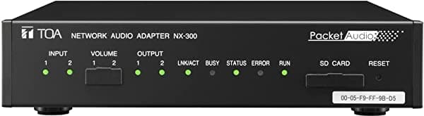 TOA NX-300PS Network Audio Adapter; Equipped Con 2 Audio Inputs & 2 Audio Outputs, Permitting Audio File Broadcasting; Dual-channels Create Bi-directional (Full-duplex) Transmission of Mono Signals