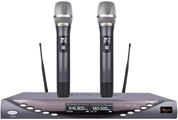 IDOLmain UHF-X1 - Micrófono inalámbrico dual con tecnología digital de experimentación y tecnología antiretroalimentación