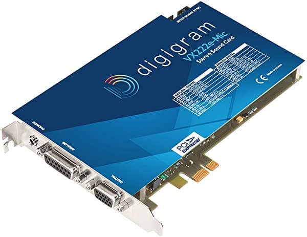 Digigram VX222e-Mic - Tarjeta de sonido estéreo PCM con 1 entrada de micrófono y convertidor de velocidad de muestra AES/EBU VB1915A0201