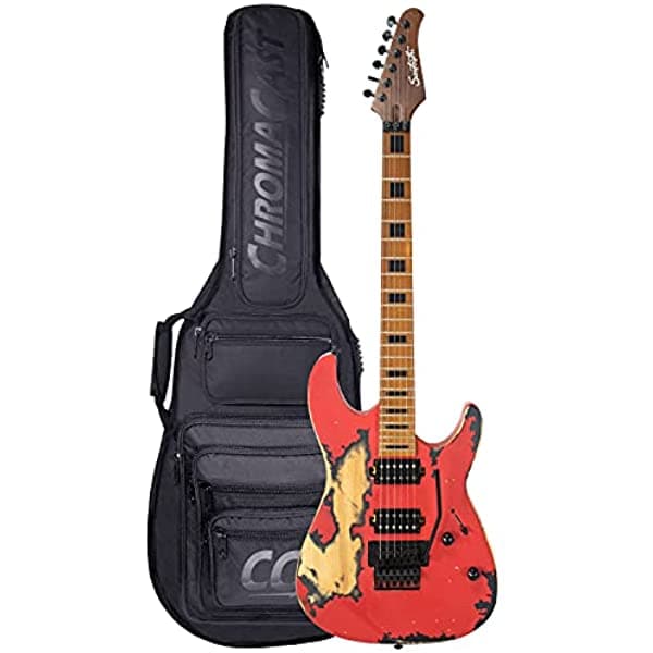 Sawtooth 6 Cuerdas Primal Red Michael Angelo Batio Series ST-M24 Guitarra Eléctrica, Derecha, (ST-M24-PR)
