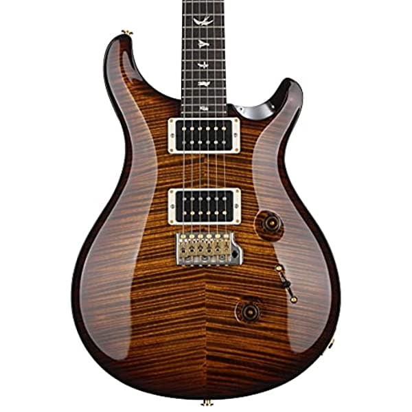 PRS Guitarra eléctrica personalizada 24 con patrón de cuello fino - oro negro Wrap Burst 10-Top CUM4FTHTI63_BW_H5-5V