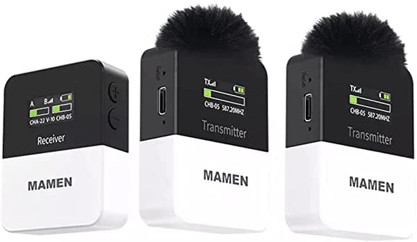 CHNOOI Micrófono UHF inalámbrico Lavalier, sistema con monitor de audio y micrófono de solapa, apto para cámara y teléfono, grabación de entrevistas (color: 1Rx y 2Tx, tamaño: único) chnooi-177
