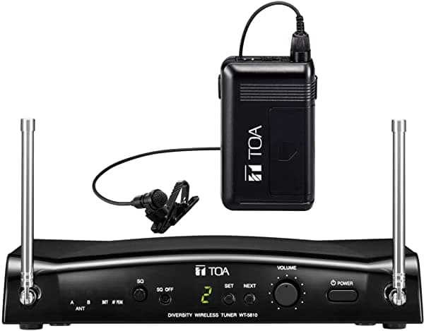 TOA WS-5325M-AM RM1D00 sistema inalámbrico UHF de 16 canales, incluye receptor WT-5810(M1), transmisor recargable WM-5325(M1) y micrófono de solapa YP-M5310