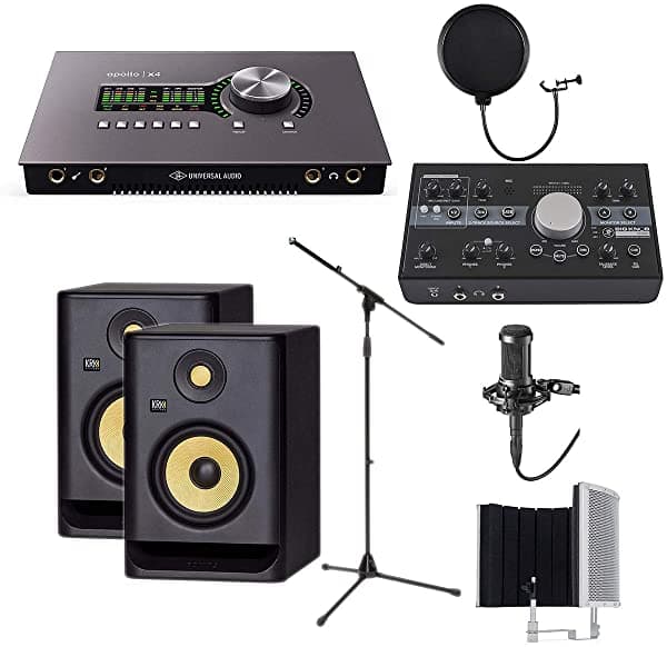Clutch Universal Audio Apolo X4 - Mackie Big Knob Monitores - Krk Rp5G4 Par - At2035 - Soporte Para Micrófono - Filtro Pop - Filtro Marantz Universal Audio Apollo x4