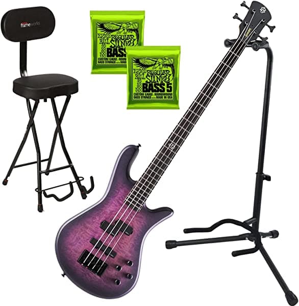 Unknown Spector NS Pulse II 4 bajo eléctrico - Ultra Violet Matte (2) Eball 2836, asiento Gator y combo con soporte
