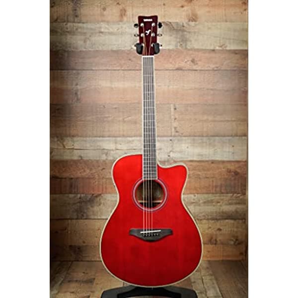 Yamaha Fsc-Ta-Rr - Guitarra Electroacústica Con Corte De Concierto Transacústico En Rojo Rubí