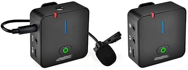 Kuqiz Micrófono 2.4G Inalámbrico Grabación Micrófono Transmisor Receptor Clip-On Lavalier para Smartphone Cámara Video shypc-353