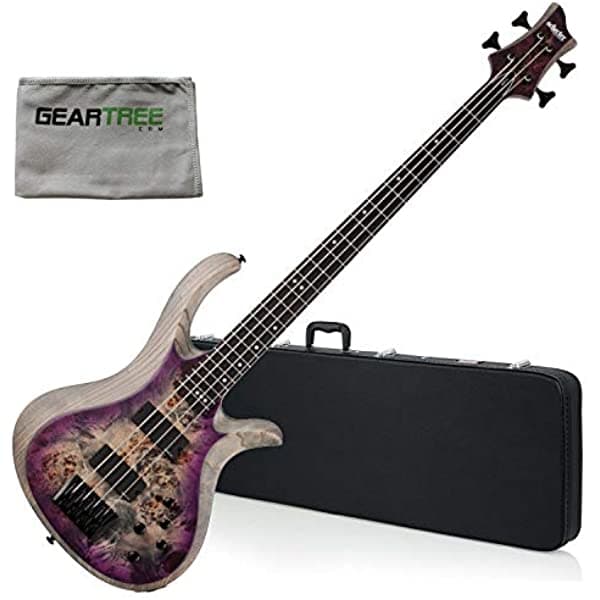 Schecter 1450 Riot 4 Satin Aurora Burst Bajo Eléctrico con Estuche Rígido y Geartree CL