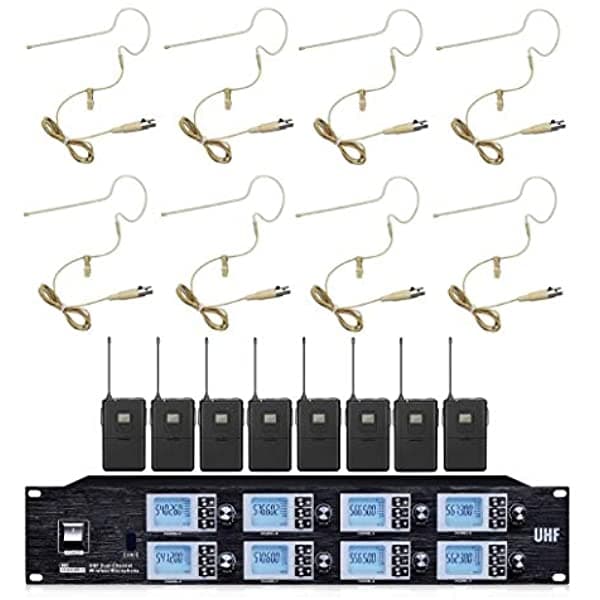 Bolymic 8800 Meeting Micrófono Profesional Sistema De Sonido Beige Auriculares Inalámbrico Micrófono Headworn Mikes Sistema BL-8800SB-4GM