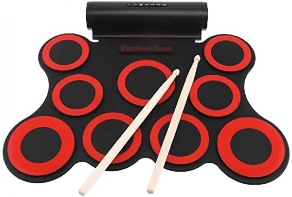 Wssbk Batería Electrónica Enrollable 9 Pads MIDI Doble Parlante Estéreo Con Baquetas y Pedal de Sustain rhzjh-207