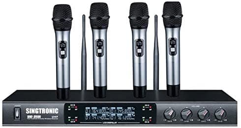 Singtronic Uhf-3500 Profesional Quad Uhf Canales Inalámbrico Pll Sistema De Micrófono