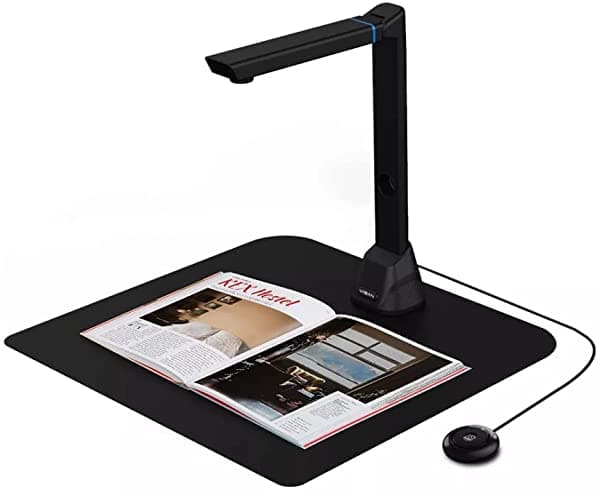 Walnuta Book&Document Camara Scanner Con Multi-Language Ocr 16 Mega-Pixel Auto-Flattening Foldable Scanner Capture Size A3 (Color Black Size 9.3 8.2 36.2Cm) dfojd-223