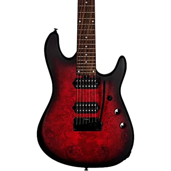 Sterling Richardson 7 Cutlass - Guitarra Eléctrica De 7 Cuerdas Satén Escarlata Oscuro Con Funda Acolchada