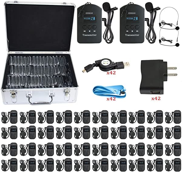 Exmax Exd-101 - Sistema De Transmisión Inalámbrica Para Auriculares (24 Ghz Con 9999 Canales Interpretación Simultánea)