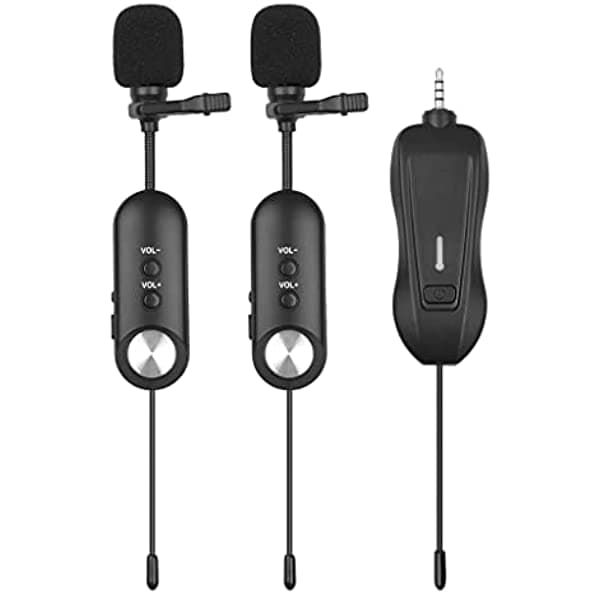 Fksdhdg Sistema De Micrófono Inalámbrico Recargable Lavalier Solapa Micrófono 65.6 Ft De Largo Trabajo teriyw-351