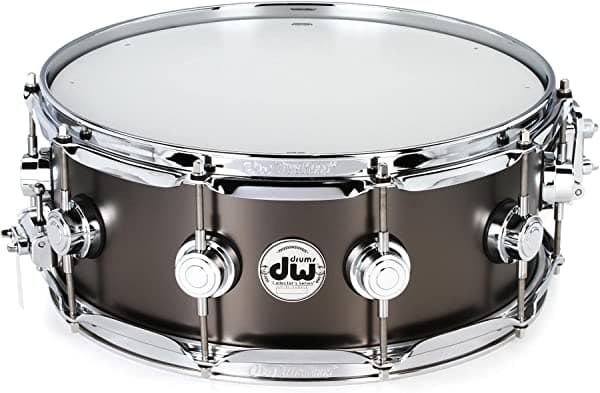 Dw Collector'S Series - Tambor De Metal (5.5 X 13.8 In) Color Negro Satinado Sobre Latón DRVD5514SVCBK