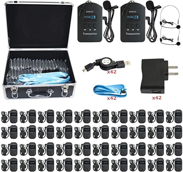 Exmax Exd-101 - Sistema De Transmisión Inalámbrica Para Auriculares (24 Ghz Con 9999 Canales Interpretación Simultánea)