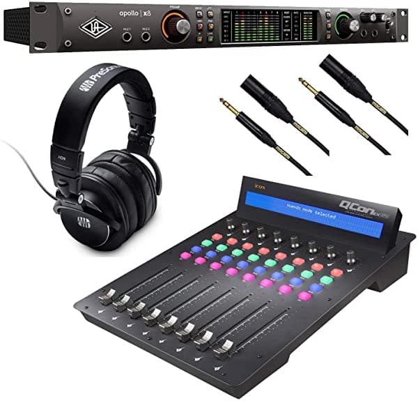 Clutch Universal Audio Apollo X8 Heritage Edition 18 X 24 Thunderbolt Icon Pro Audio Qcon Ex G2 Superficie De Control (2) Mogami Xlr A 1/4 Presonus Hd9 Bundle