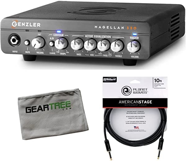 Genzler MG-350 Magellan Cabezal Amplificador de Bajo con Paño y Cable Premium