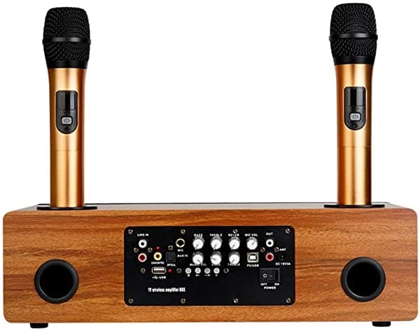 Walnuta Micrófono de Mano Inalámbrico para Canto - Sistema de Karaoke Familiar Mini con Mixer gjfdo-332