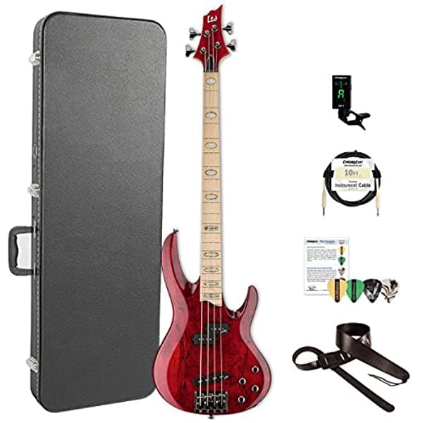Esp Lrb1004Smstr-Kit-2 Rb Series Rb-1004Sm Str Eléctrico De 4 Cuerdas Bass See Thru Rojo