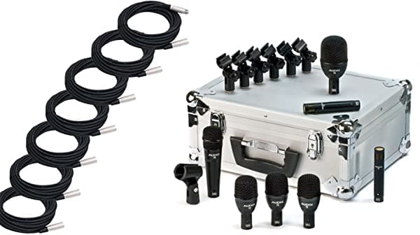 Audix Fp7 - 7-Piece Fusion Drum Paquete Con 7 Libre 15 Ft Xlr De Micrófono Cables