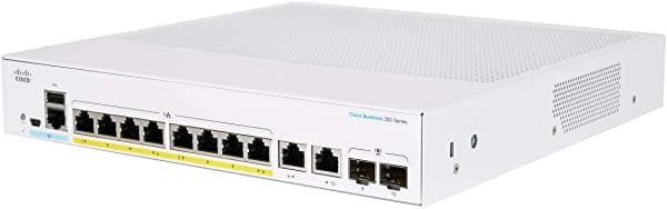 Cisco Business CBS350-8FP-2G Conmutador gestionado 8 puertos GE PoE Full 2x1G Combo, garantía limitada de por vida (CBS350-8FP-2G-NA)