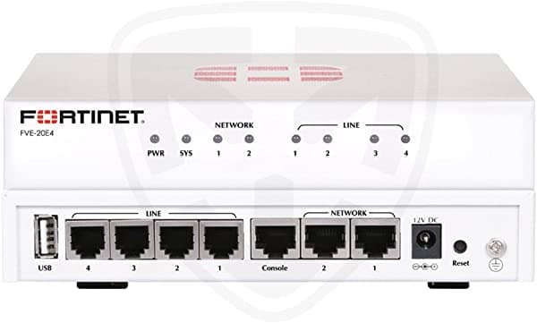 Fortinet Fve-20E4 Fortivoiceenterprise Gateway 20E4 2X10/100 Puertos 4Xfxo Almacenamiento De 8 Gb 20 Extensiones 3 Troncos Voip
