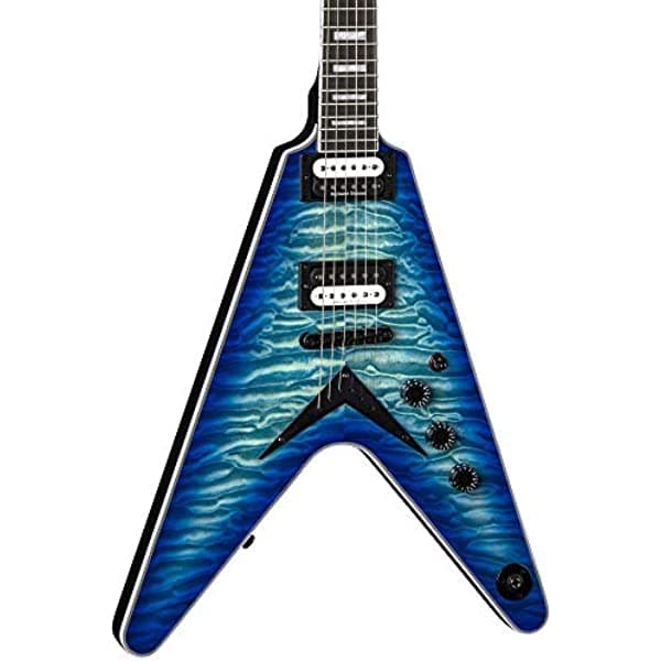 Dean Guitars V Select - Guitarra eléctrica de 6 cuerdas con tapa acolchada, para diestros, Ocean Burst (VSEL QM OSB)