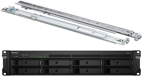 Synology Rackstation Rs1219+ Paquete De Servidor Nas Con Kit De Riel Intel Atom C2538 Quad-Core 8 Gb Ddr3 Synology Sdram 512 Gb Ssd Disco Duro Sata De 12 Tb Synology Dsm Software