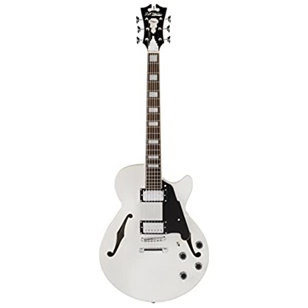 D'Angelico Premier Ss - Guitarra Eléctrica Semihueca Con Cordal De Barra De Parada Color Blanco DAPSSSWHCSCB