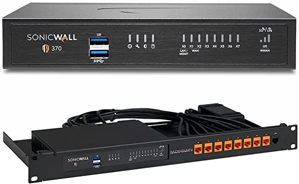 Sonicwall Tz370 Network Seguridad Appliance & Secure Upgrade Plus - Essential Edition 3Yr Con Un Kit De Montaje En Rack Rackmount.It Para Sonicwall 270/370/470 (02-Ssc-6823 + Rm-Sw-T10) TZ370 + RM-SW-T10