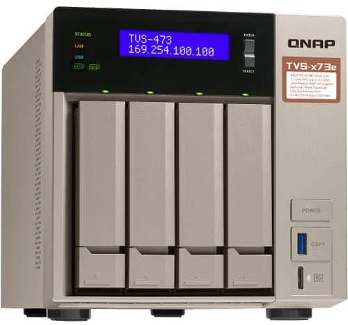 Qnap Turbo Nas Tvs-473E Nas Storage Amd Rx-421Bd 8Gb Ddr4 512Gb Ssd Almacenamiento Ultrarrápido 4Tb Hdd Radeon R7 Graphics Raid Qnap Qts 4.3 Sistema Operativo ASISP56
