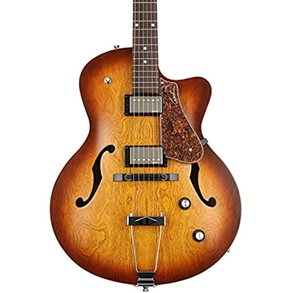 Godin Guitarra Eléctrica de 6 Cuerdas Para Diestros Cognac Burst Cuerpo Hueco (050932)