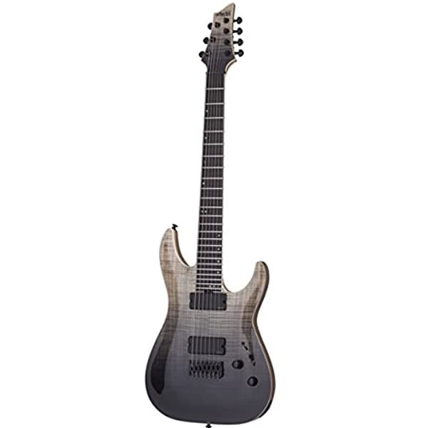 Schecter Guitarra Eléctrica De Cuerpo Sólido De 7 Cuerdas Color Negro 1355