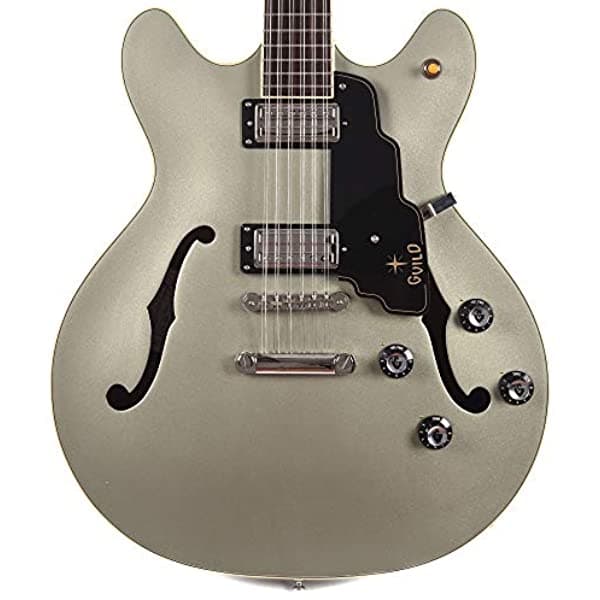 Guild Guitars Starfire IV ST 12 Cuerdas Semi-Hueco Guitarra Eléctrica En Shoreline Mist Doble Corte Con Stop Tail Newark St. Collection Con Estuche Rígido 379-2112-854