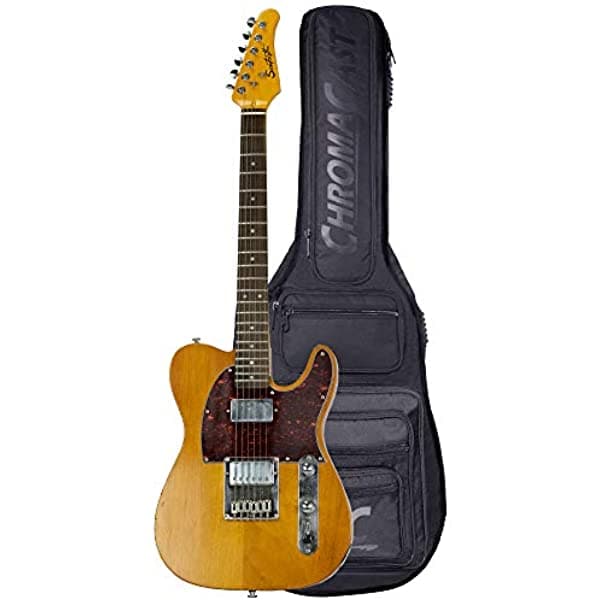 Sawtooth ET Relic Guitarra Eléctrica Natural Con Golpeador de Tortuga Con Funda Acolchada Pro Series ST-ETAR-NT