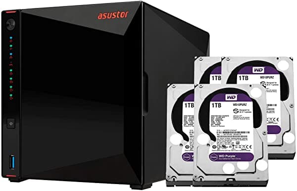 Asustor Nas As5304T + Xtb Wd Purple Hdd (Cuatro Discos Duros Xtb Incluidos)