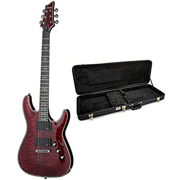 Schecter Hellraiser C-1 - Guitarra Eléctrica de 6 Cuerdas (para Diestros, Black Cherry) con Estuche Rígido (2 Artículos) ASGR-1788K1