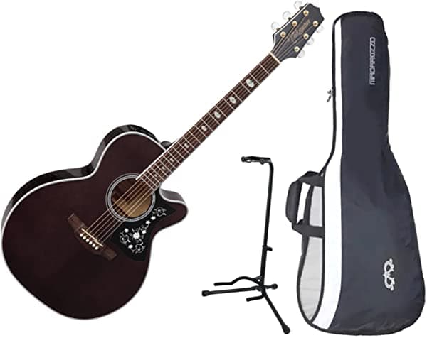Takamine GN75CE TBK NEX Trans Black Guitarra Electroacústica con Funda y Soporte GN75CE TBK BUNDLE