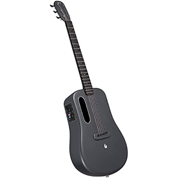 Lava Me 3 Smartguitar Guitarra Acústica De Fibra De Carbono Con Afinador Funciones De Grabación Y Ritmo Múltiples Efectos De Rendimiento Adecuado Para Principiantes Adultos Guitarra De Viaje Derecha (Bolsa Gris Espacial De 36 Pulgadas)