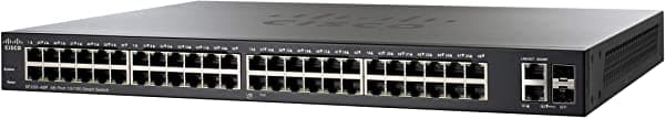 Switch Inteligente Cisco SF220-48P con 48 Puertos Fast Ethernet 10/100 Más 2 Puertos Gigabit Ethernet (GbE) 375W PoE Garantía Limitada de Por Vida SF22048PK9NA