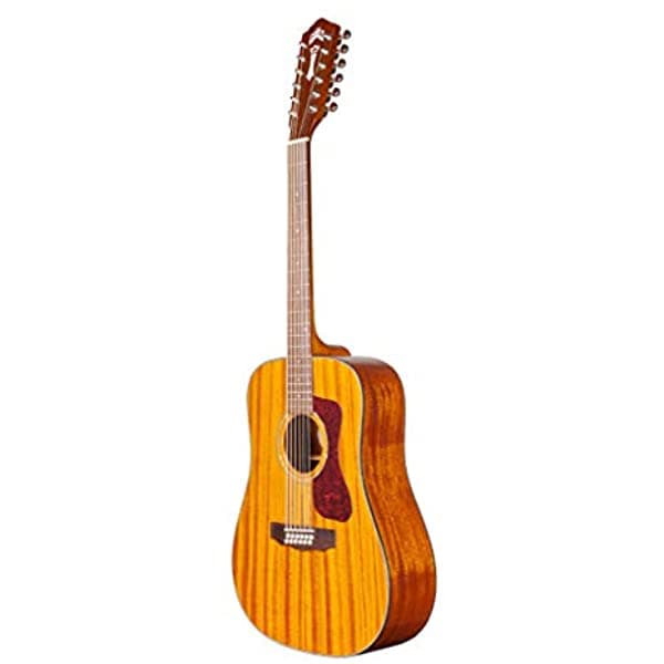 Guild D-1212 Guitarra Acústica de 12 Cuerdas Natural Todo Maderas Macizas Dreadnought Westerly Collection con Funda Acolchada Premium 384-0210-721