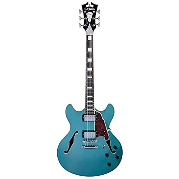 D'Angelico Premier Dc - Guitarra Eléctrica Semihueca Con Barra De Freno Color Turquesa DAPDCOTCSCB