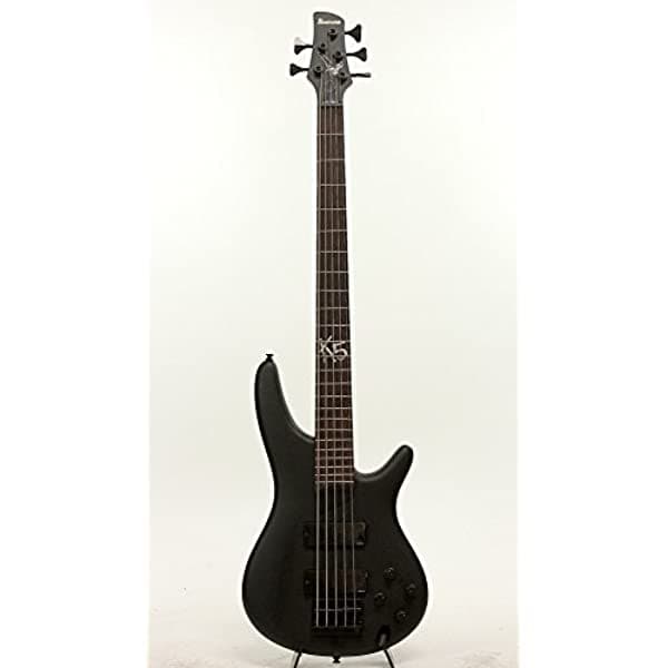 Ibanez K5 Fieldy Firma Bajo Eléctrico De 5 Cuerdas Guitarra Flat Black K5BKF