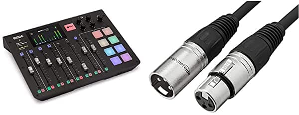 Rode Rodecaster Pro Podcast Production Studio & Amazon Basics Cable De Micrófono Xlr Macho A Hembra - 6 Pies Negro